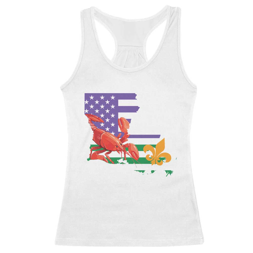 Louisiana Racerback Tank Top Louisiana New Orleans Party Custume Beads - Wonder Print Shop