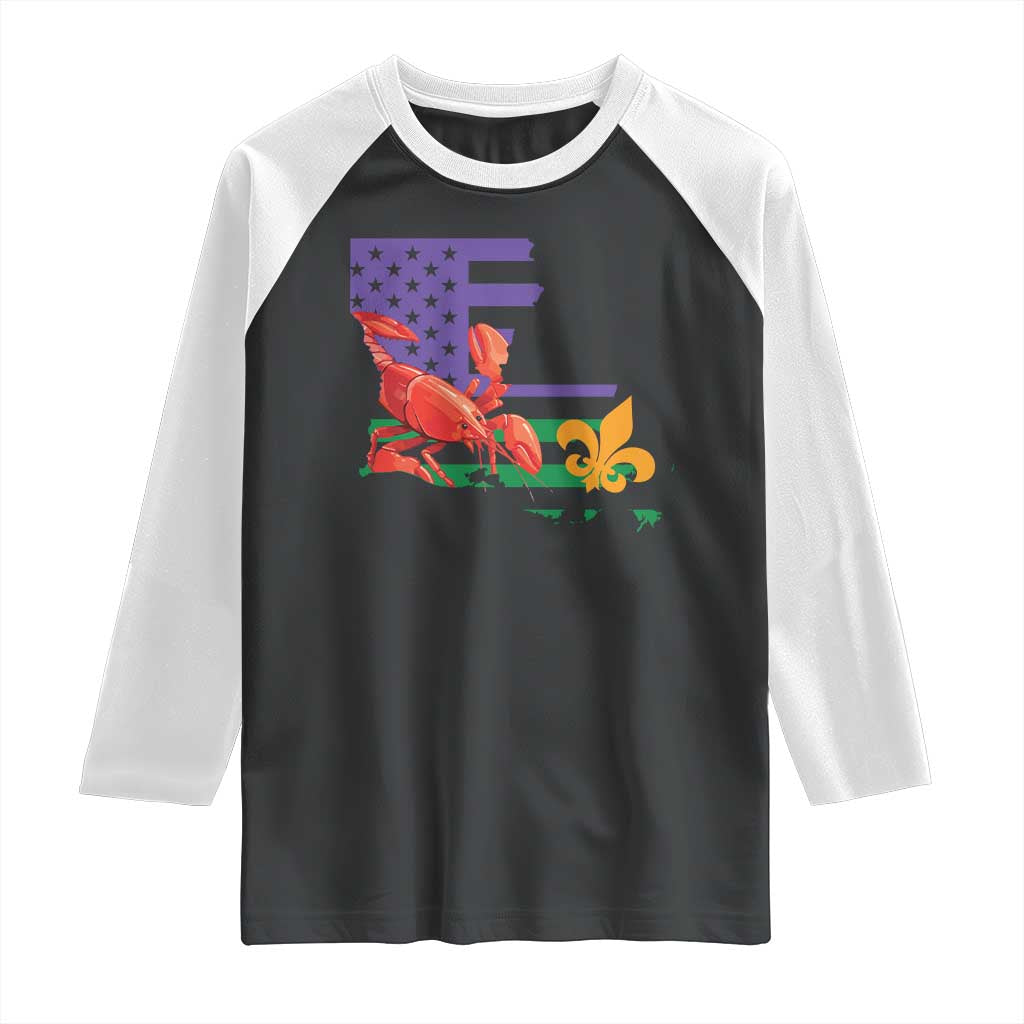 Louisiana Raglan Shirt Louisiana New Orleans Party Custume Beads - Wonder Print Shop