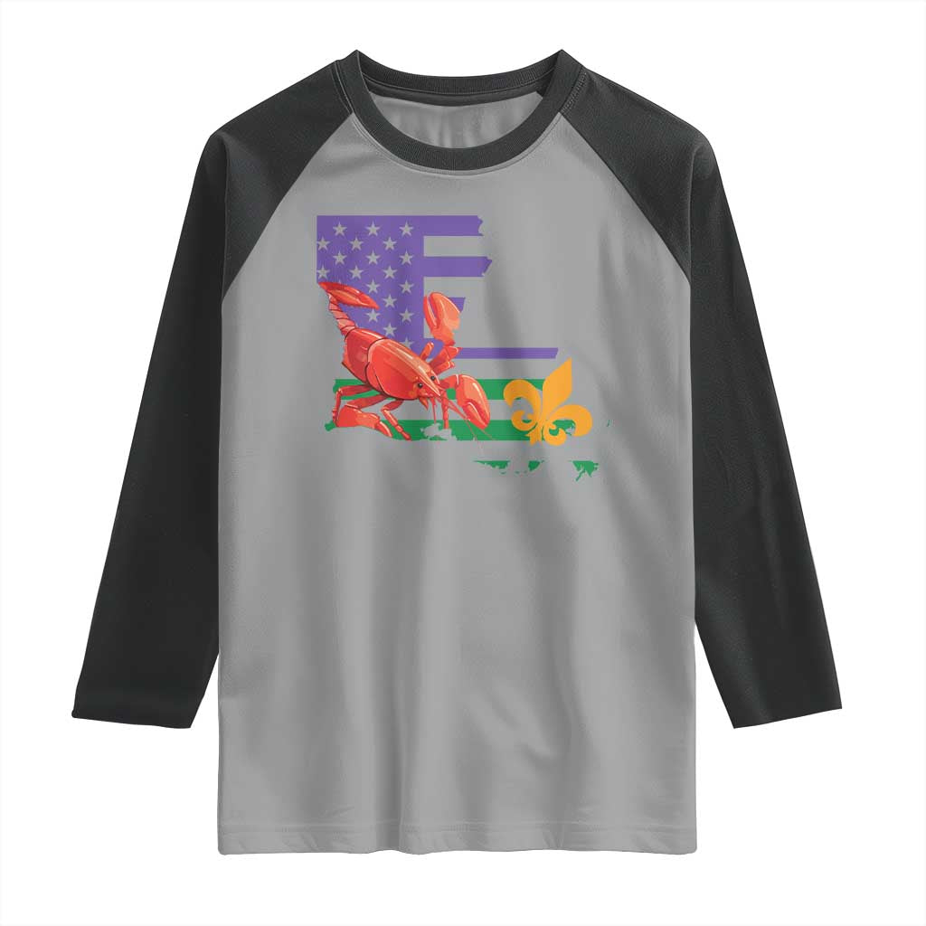 Louisiana Raglan Shirt Louisiana New Orleans Party Custume Beads - Wonder Print Shop