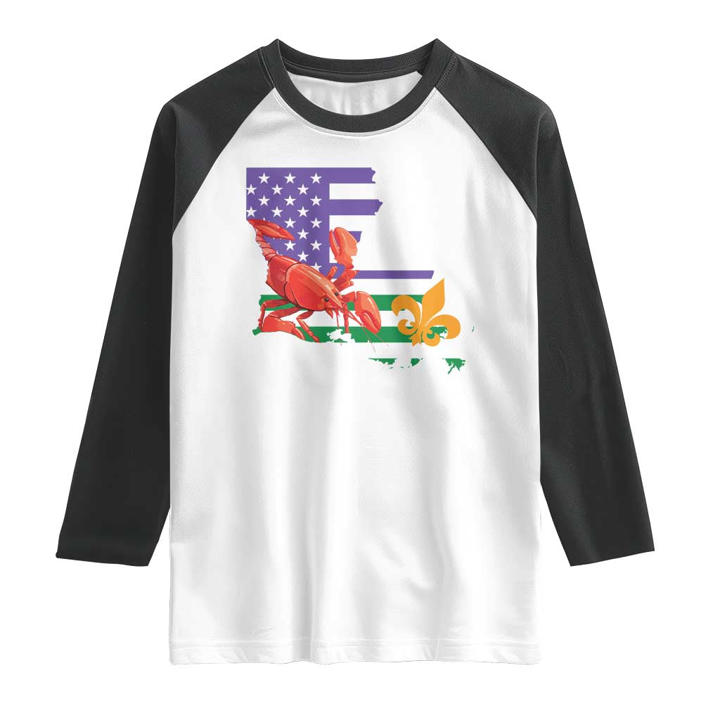 Louisiana Raglan Shirt Louisiana New Orleans Party Custume Beads - Wonder Print Shop