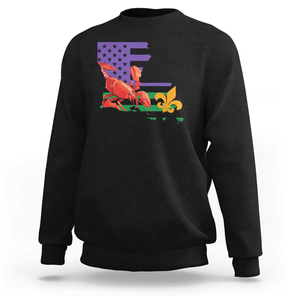 Louisiana Sweatshirt Louisiana New Orleans Party Custume Beads - Wonder Print Shop