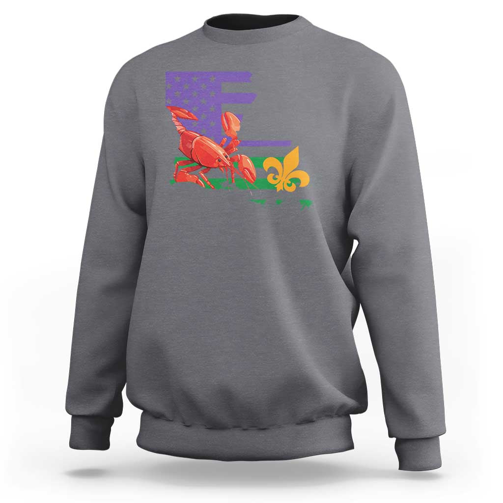Louisiana Sweatshirt Louisiana New Orleans Party Custume Beads - Wonder Print Shop
