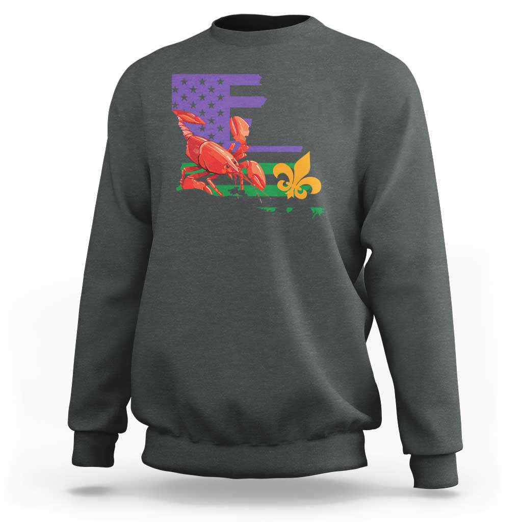 Louisiana Sweatshirt Louisiana New Orleans Party Custume Beads - Wonder Print Shop