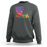 Louisiana Sweatshirt Louisiana New Orleans Party Custume Beads - Wonder Print Shop