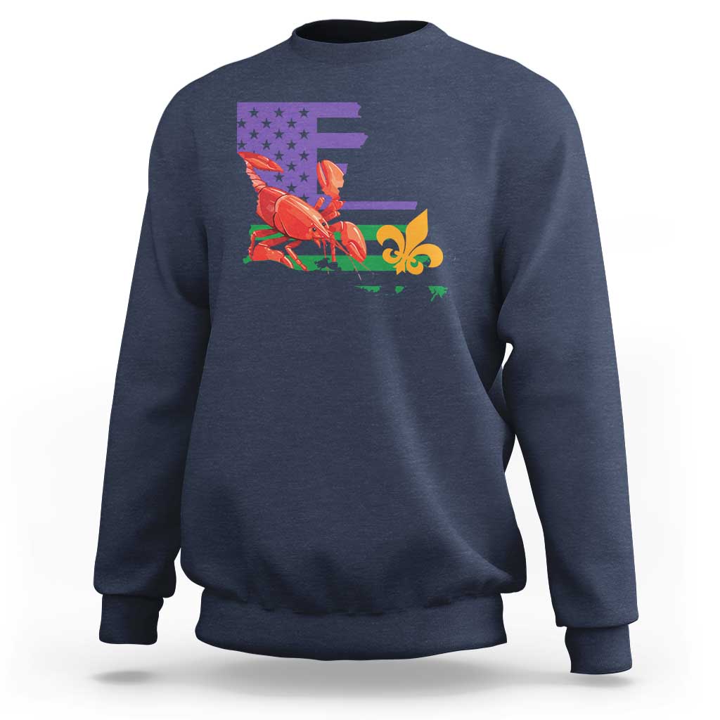 Louisiana Sweatshirt Louisiana New Orleans Party Custume Beads - Wonder Print Shop