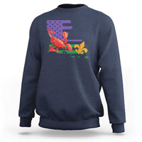Louisiana Sweatshirt Louisiana New Orleans Party Custume Beads - Wonder Print Shop
