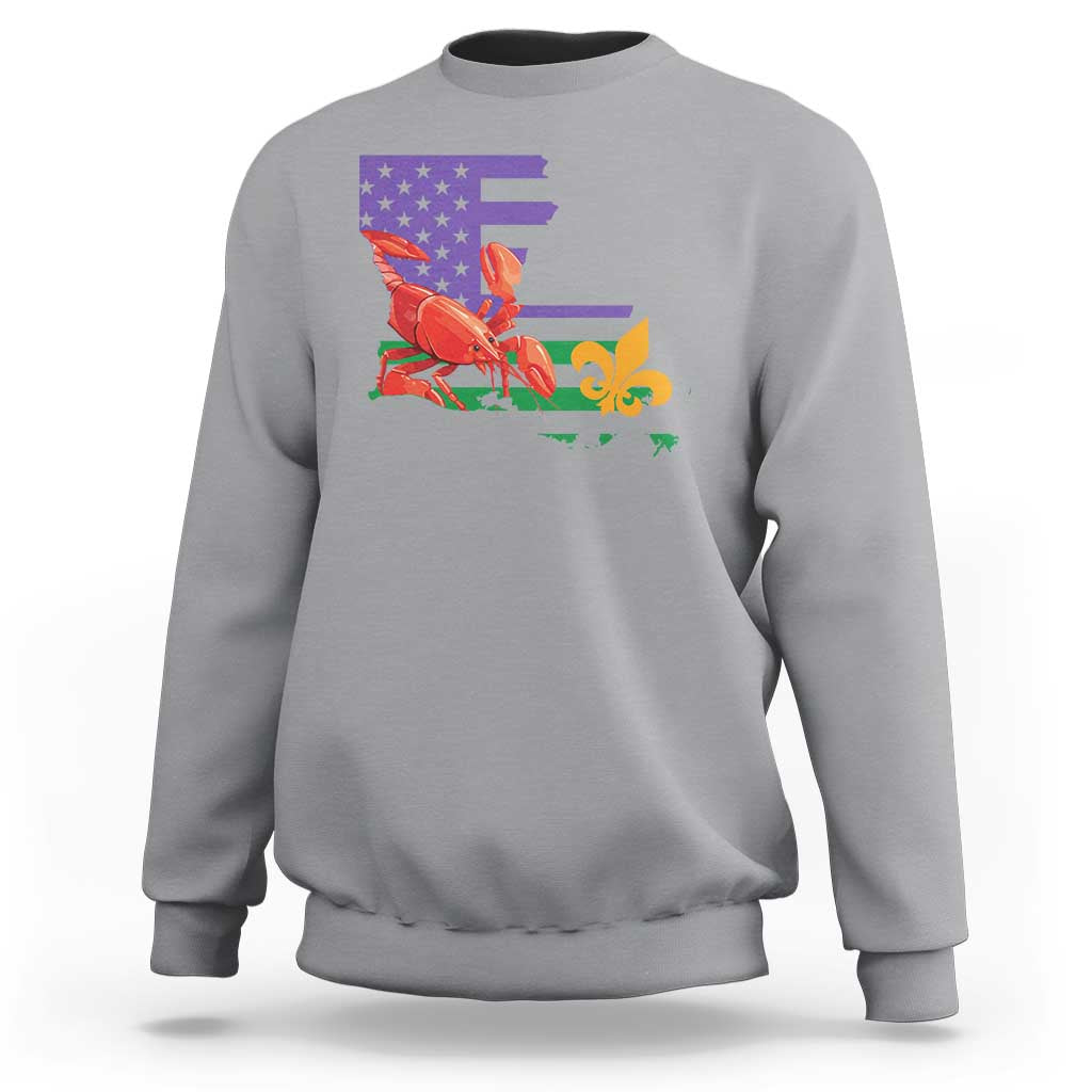 Louisiana Sweatshirt Louisiana New Orleans Party Custume Beads - Wonder Print Shop