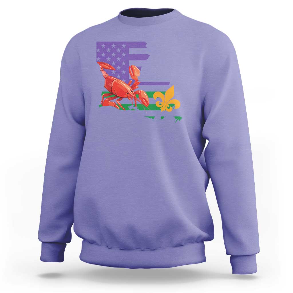 Louisiana Sweatshirt Louisiana New Orleans Party Custume Beads - Wonder Print Shop