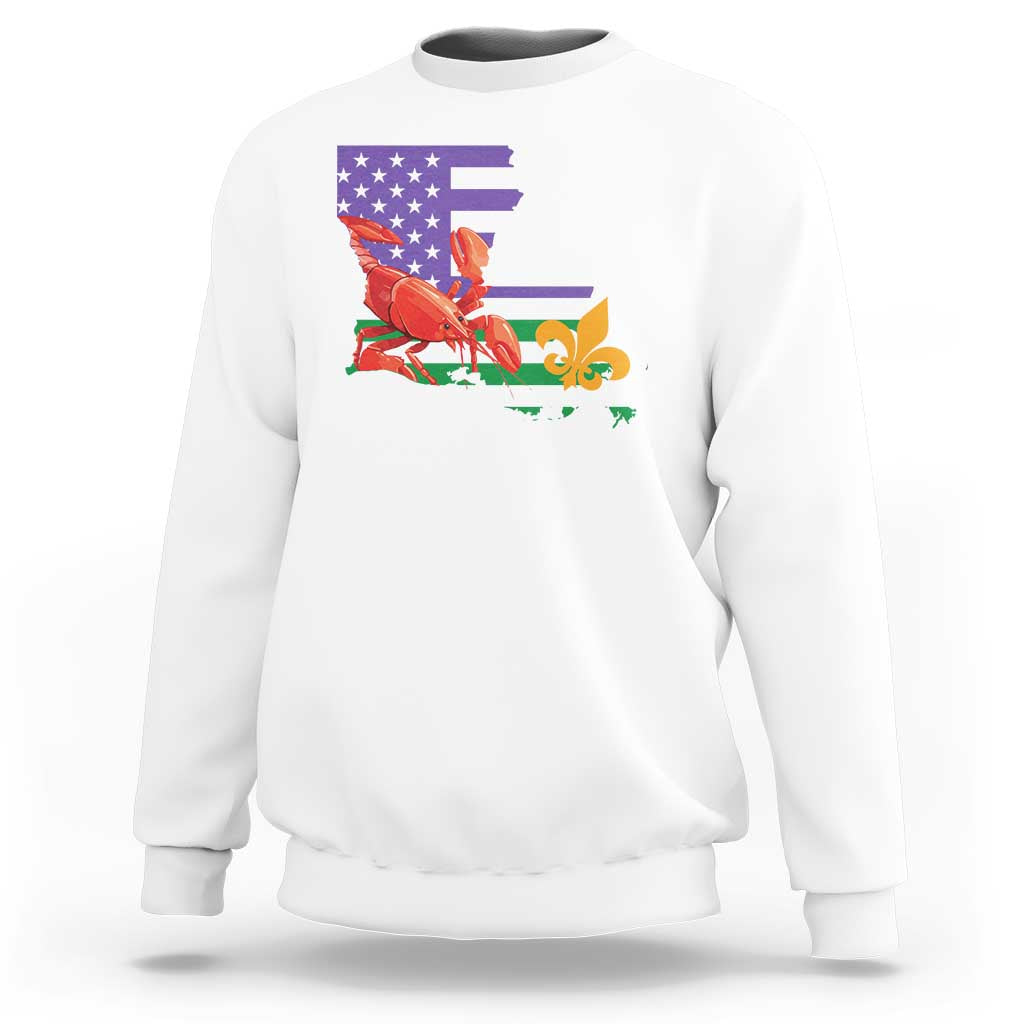 Louisiana Sweatshirt Louisiana New Orleans Party Custume Beads - Wonder Print Shop
