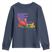 Louisiana Youth Sweatshirt Louisiana New Orleans Party Custume Beads - Wonder Print Shop
