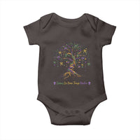 Coquette Bow Mardi Gras Bead Tree Baby Onesie Carnival New Orleans 2025