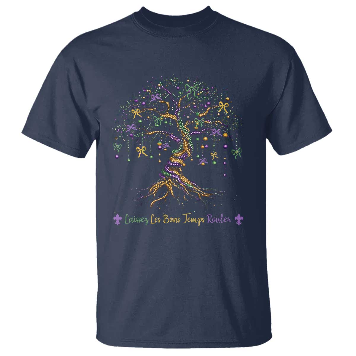 Coquette Bow Mardi Gras Bead Tree T Shirt Carnival New Orleans 2025