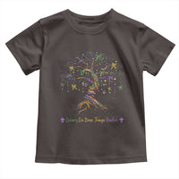 Coquette Bow Mardi Gras Bead Tree Toddler T Shirt Carnival New Orleans 2025