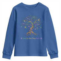 Coquette Bow Mardi Gras Bead Tree Youth Sweatshirt Carnival New Orleans 2025