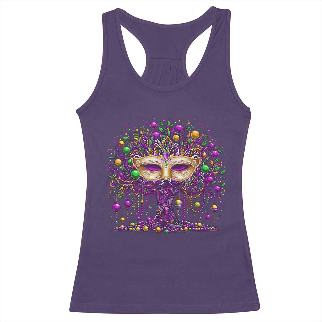 Mardi Gras Bead Tree Racerback Tank Top New Orleans Festival