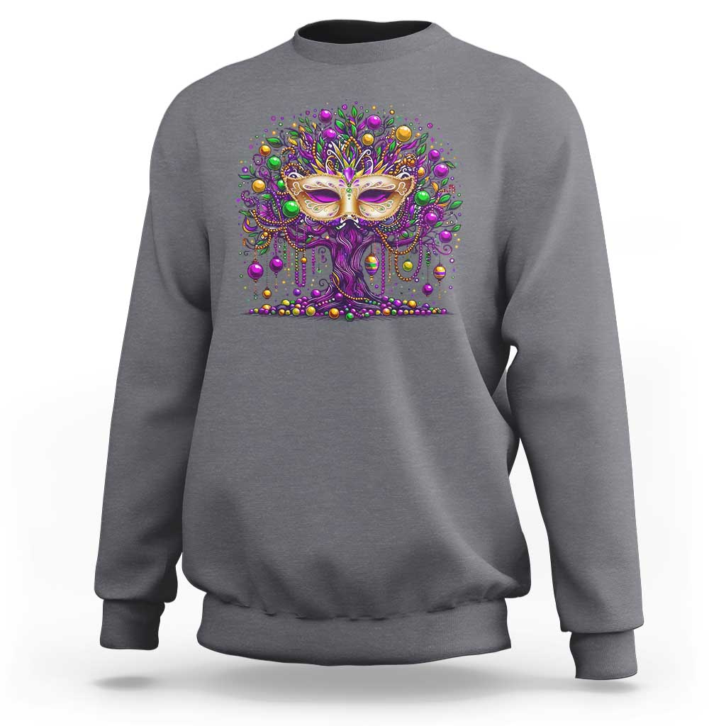 Mardi Gras Bead Tree Sweatshirt New Orleans Festival