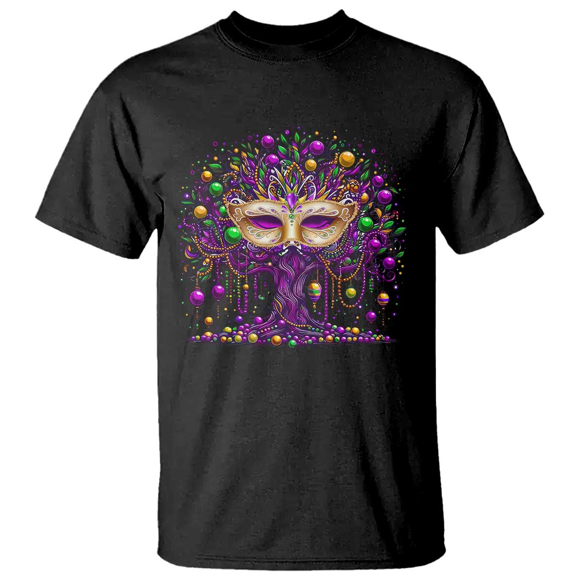 Mardi Gras Bead Tree T Shirt New Orleans Festival