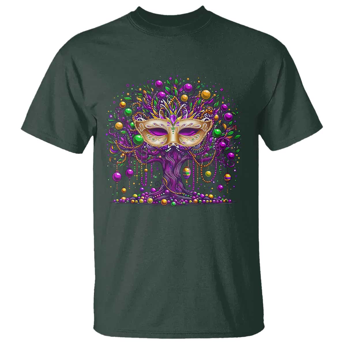 Mardi Gras Bead Tree T Shirt New Orleans Festival