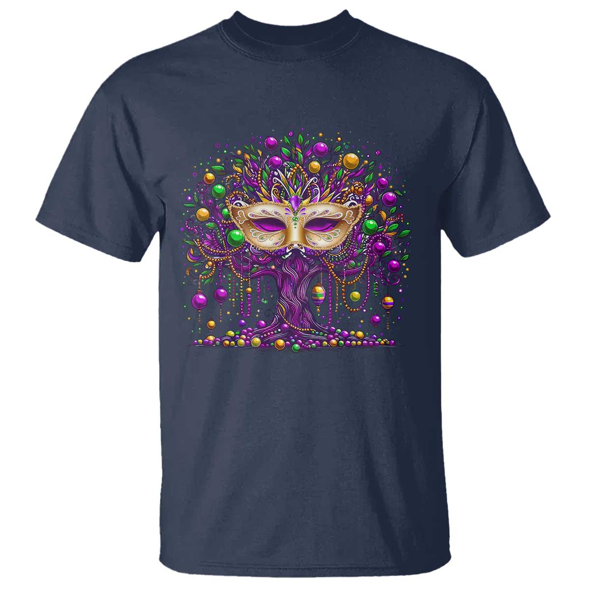 Mardi Gras Bead Tree T Shirt New Orleans Festival