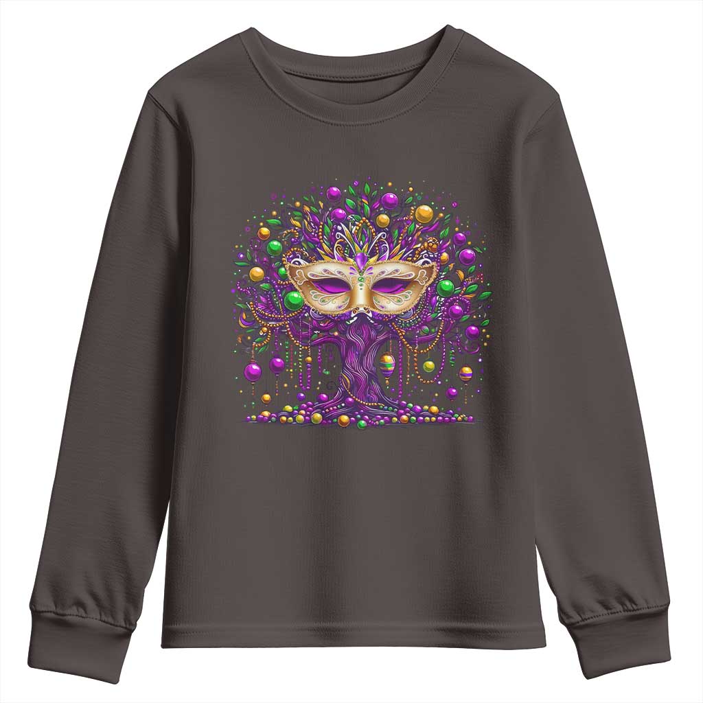 Mardi Gras Bead Tree Youth Sweatshirt New Orleans Festival