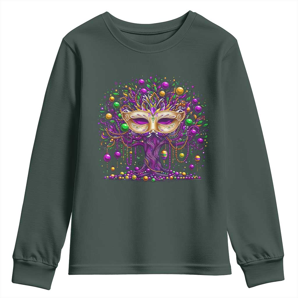 Mardi Gras Bead Tree Youth Sweatshirt New Orleans Festival