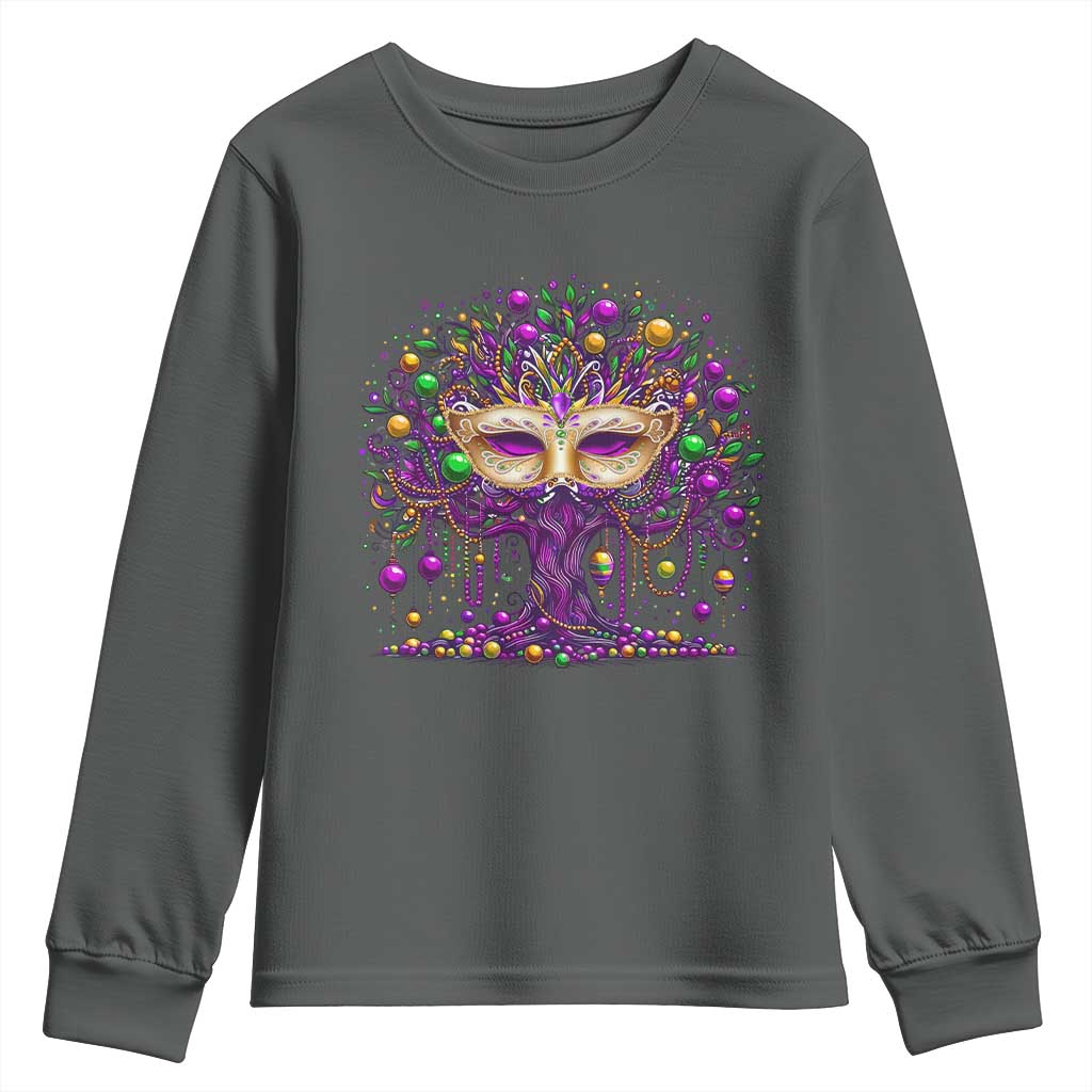 Mardi Gras Bead Tree Youth Sweatshirt New Orleans Festival