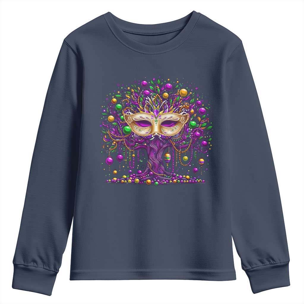 Mardi Gras Bead Tree Youth Sweatshirt New Orleans Festival