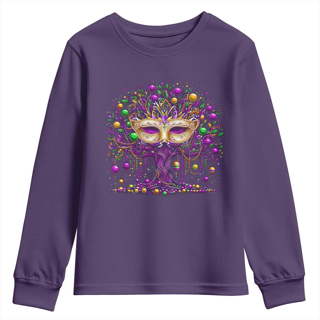 Mardi Gras Bead Tree Youth Sweatshirt New Orleans Festival