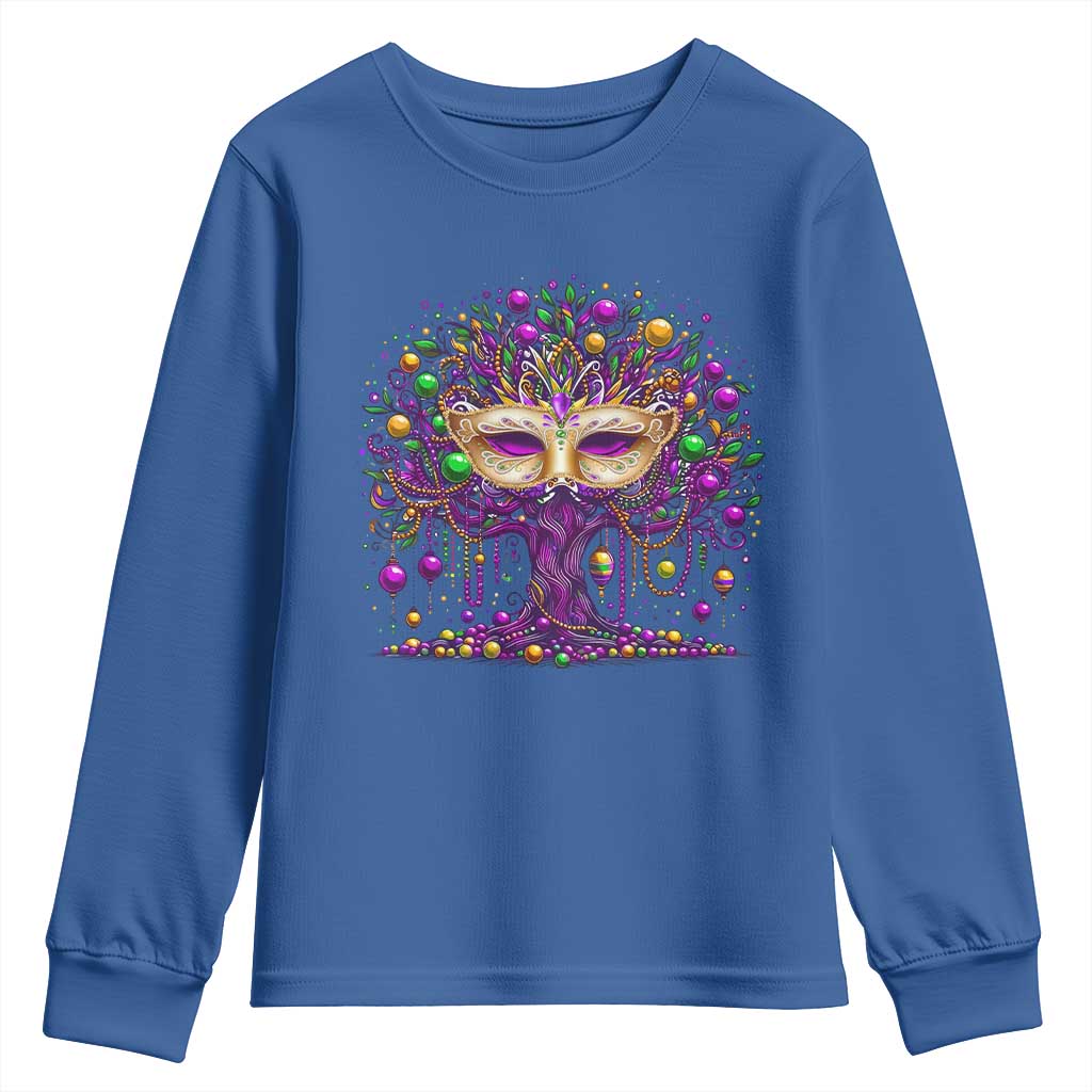 Mardi Gras Bead Tree Youth Sweatshirt New Orleans Festival