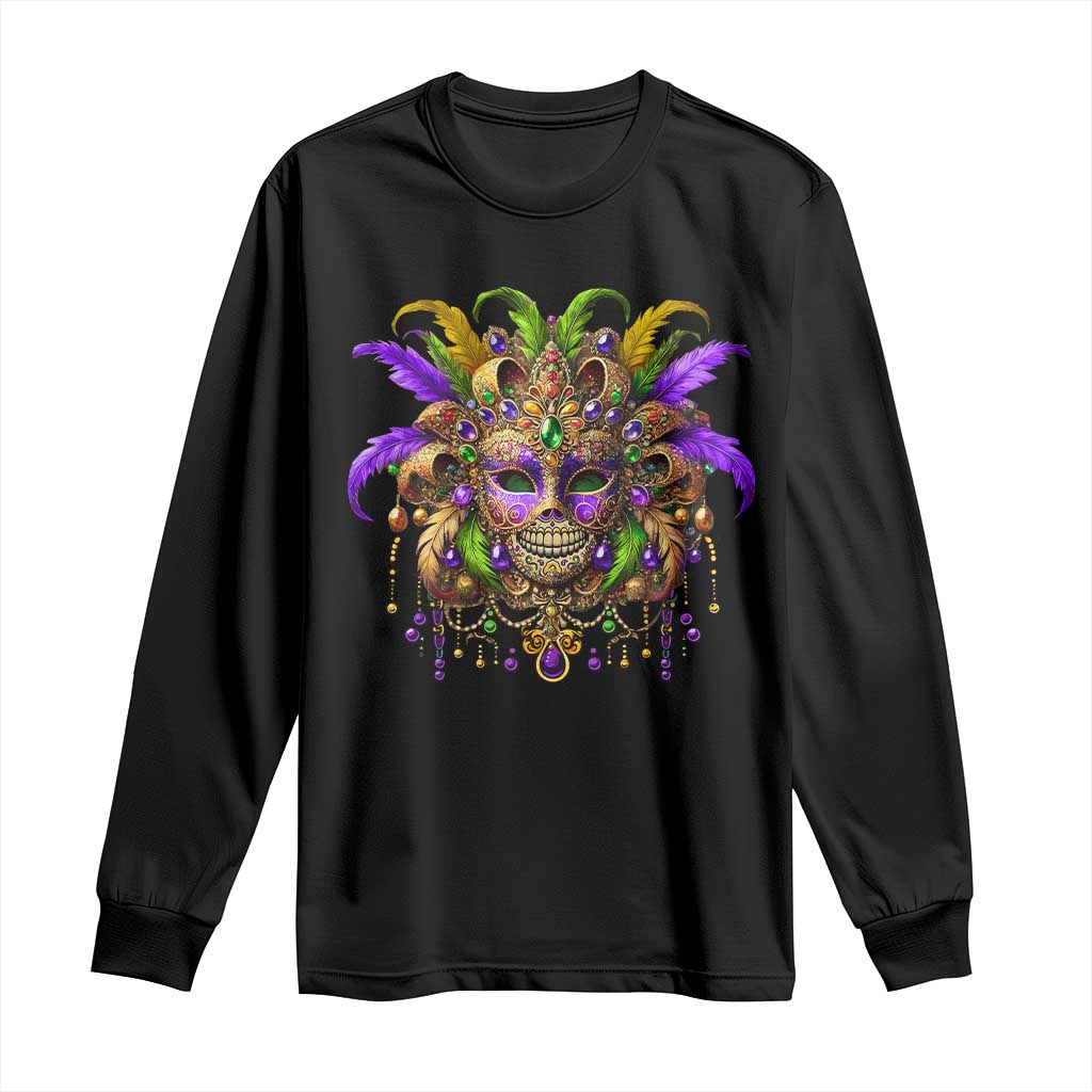 Mardi Gras Costume Sugar Skull Long Sleeve Shirt Carnival New Orleans Trip