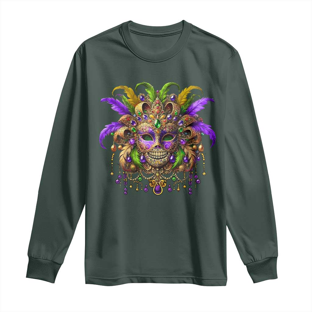 Mardi Gras Costume Sugar Skull Long Sleeve Shirt Carnival New Orleans Trip