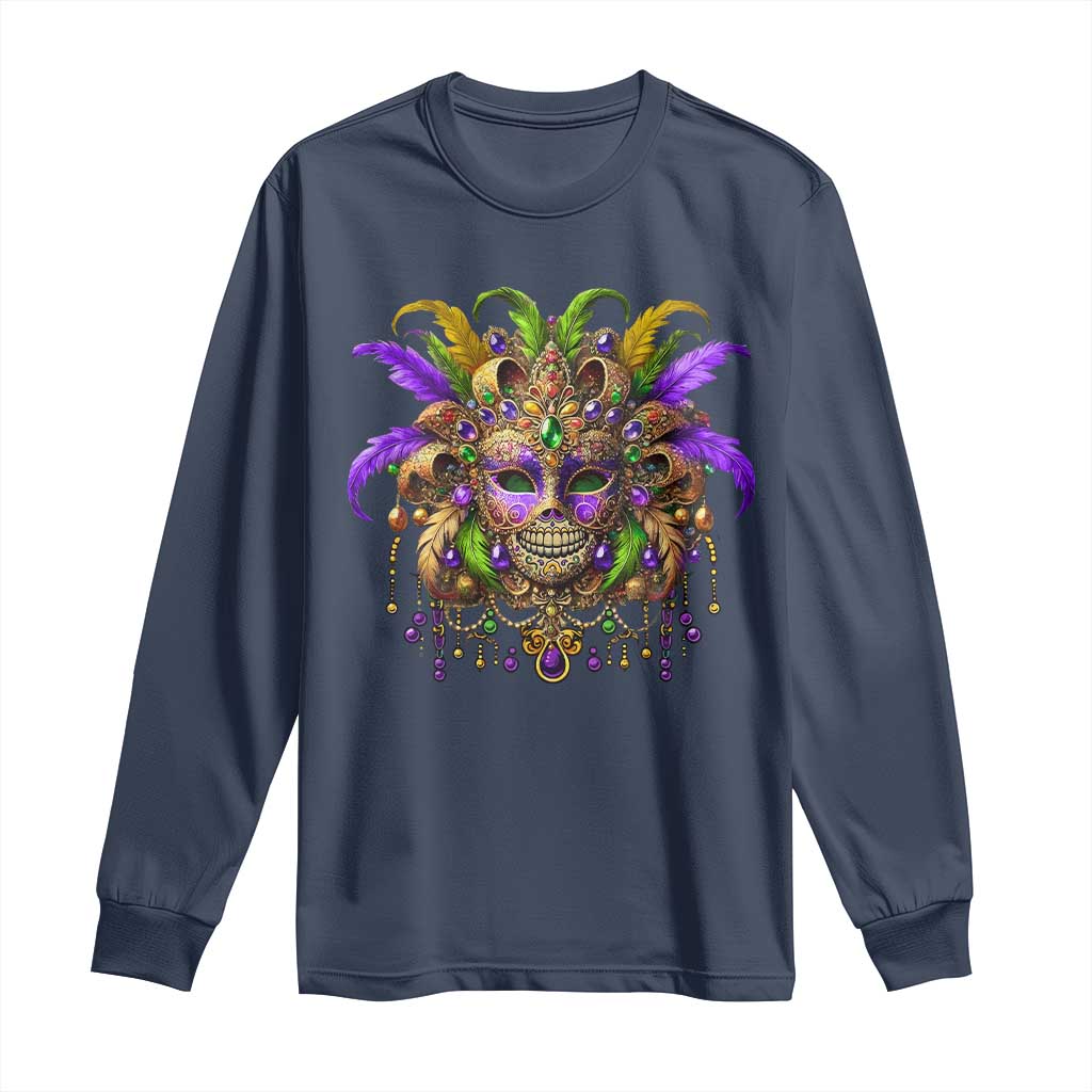 Mardi Gras Costume Sugar Skull Long Sleeve Shirt Carnival New Orleans Trip