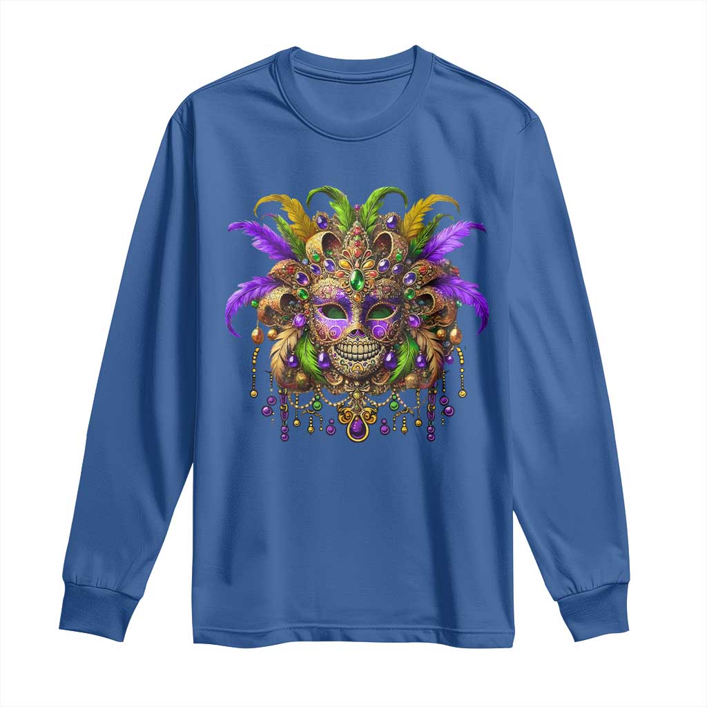 Mardi Gras Costume Sugar Skull Long Sleeve Shirt Carnival New Orleans Trip