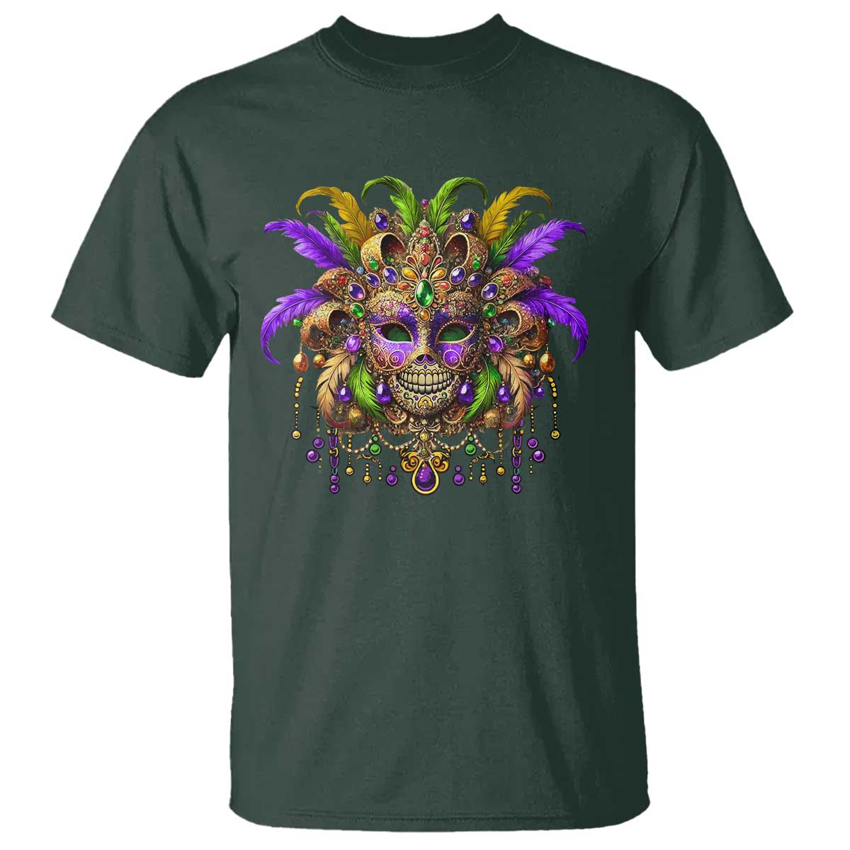 Mardi Gras Costume Sugar Skull T Shirt Carnival New Orleans Trip