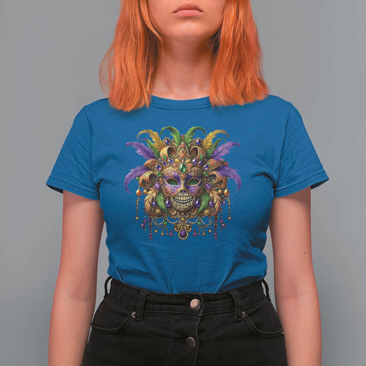 Mardi Gras Costume Sugar Skull T Shirt For Women Carnival New Orleans Trip