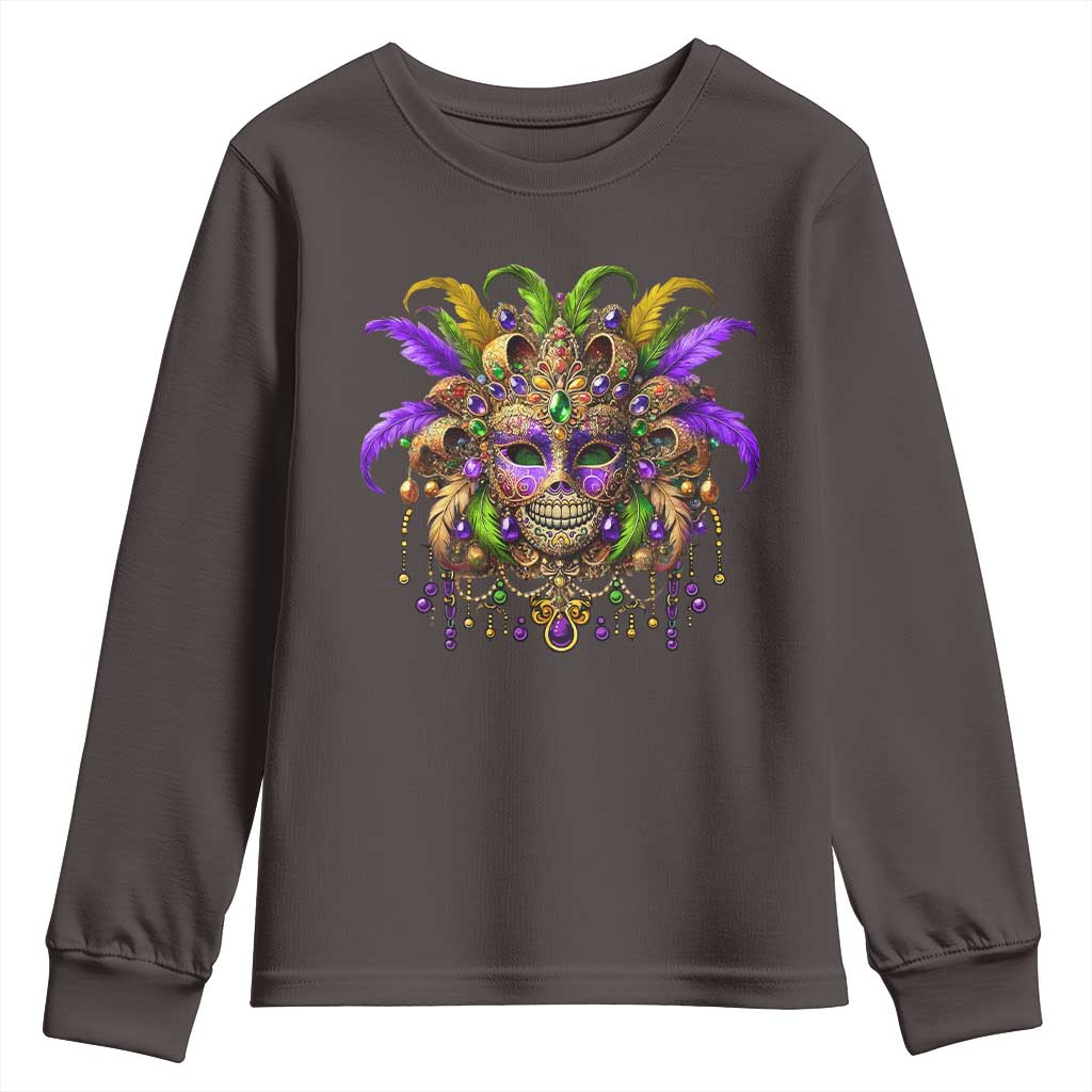 Mardi Gras Costume Sugar Skull Youth Sweatshirt Carnival New Orleans Trip