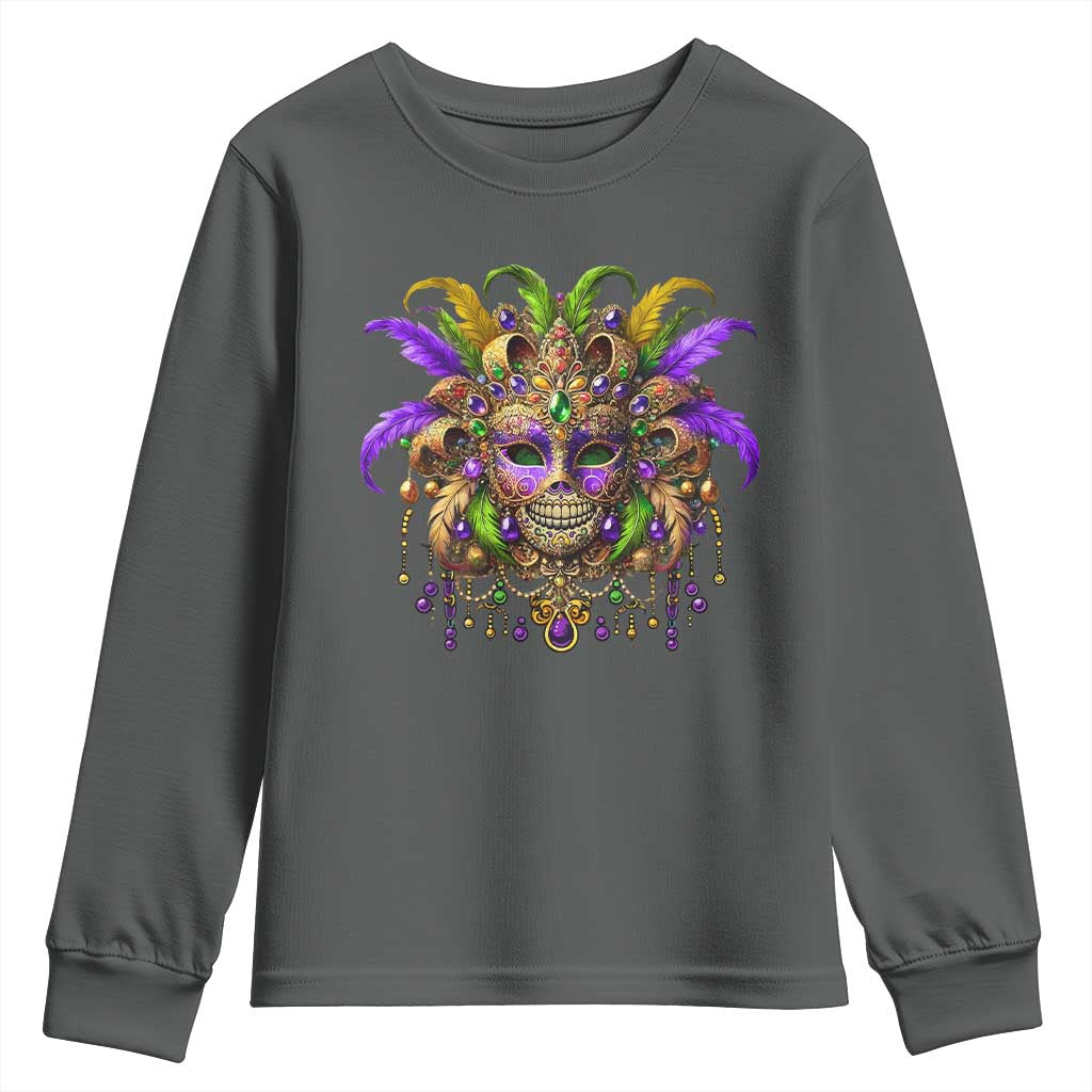 Mardi Gras Costume Sugar Skull Youth Sweatshirt Carnival New Orleans Trip