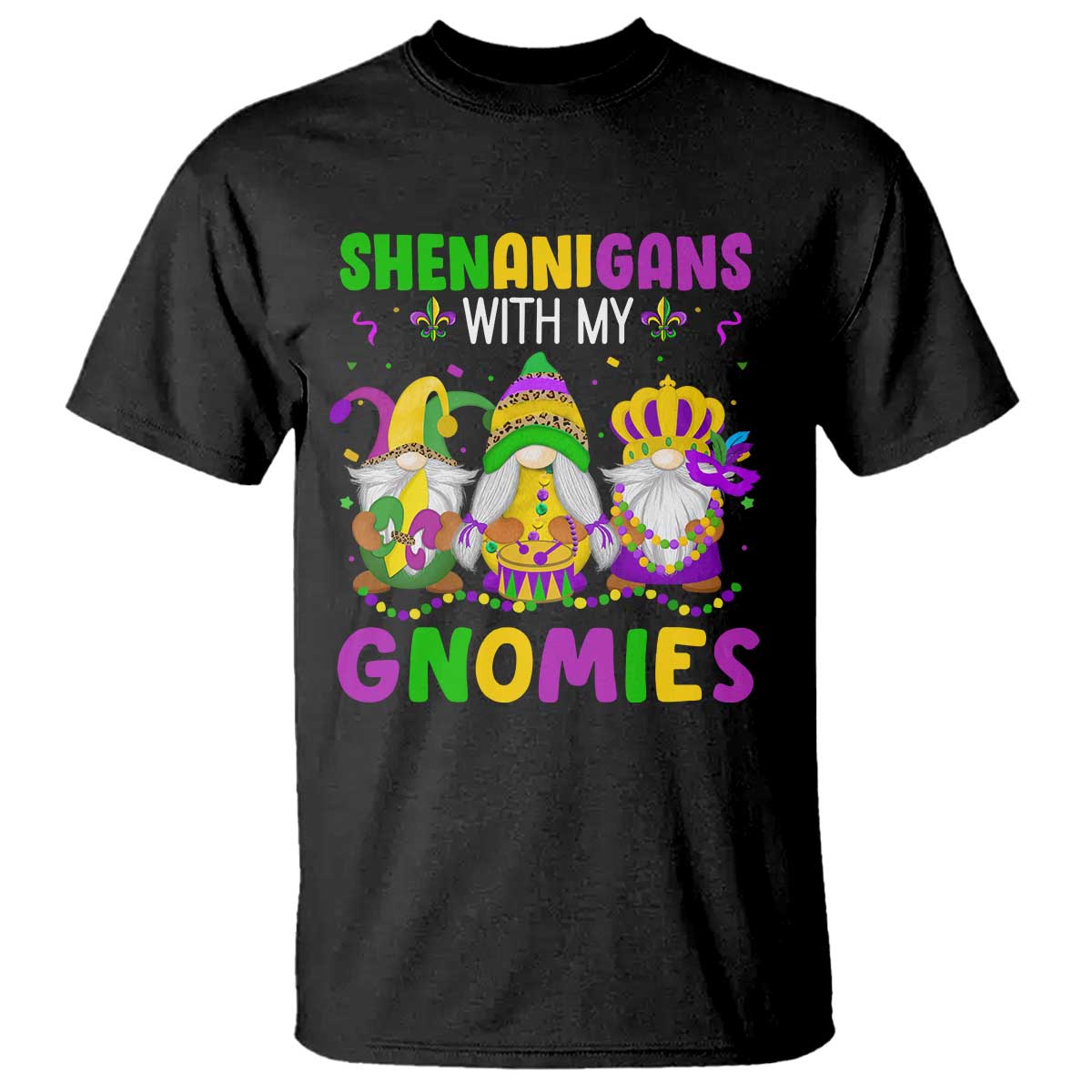 Carnival Mardi Gras T Shirt Leopard Gnomes New Orleans Trip