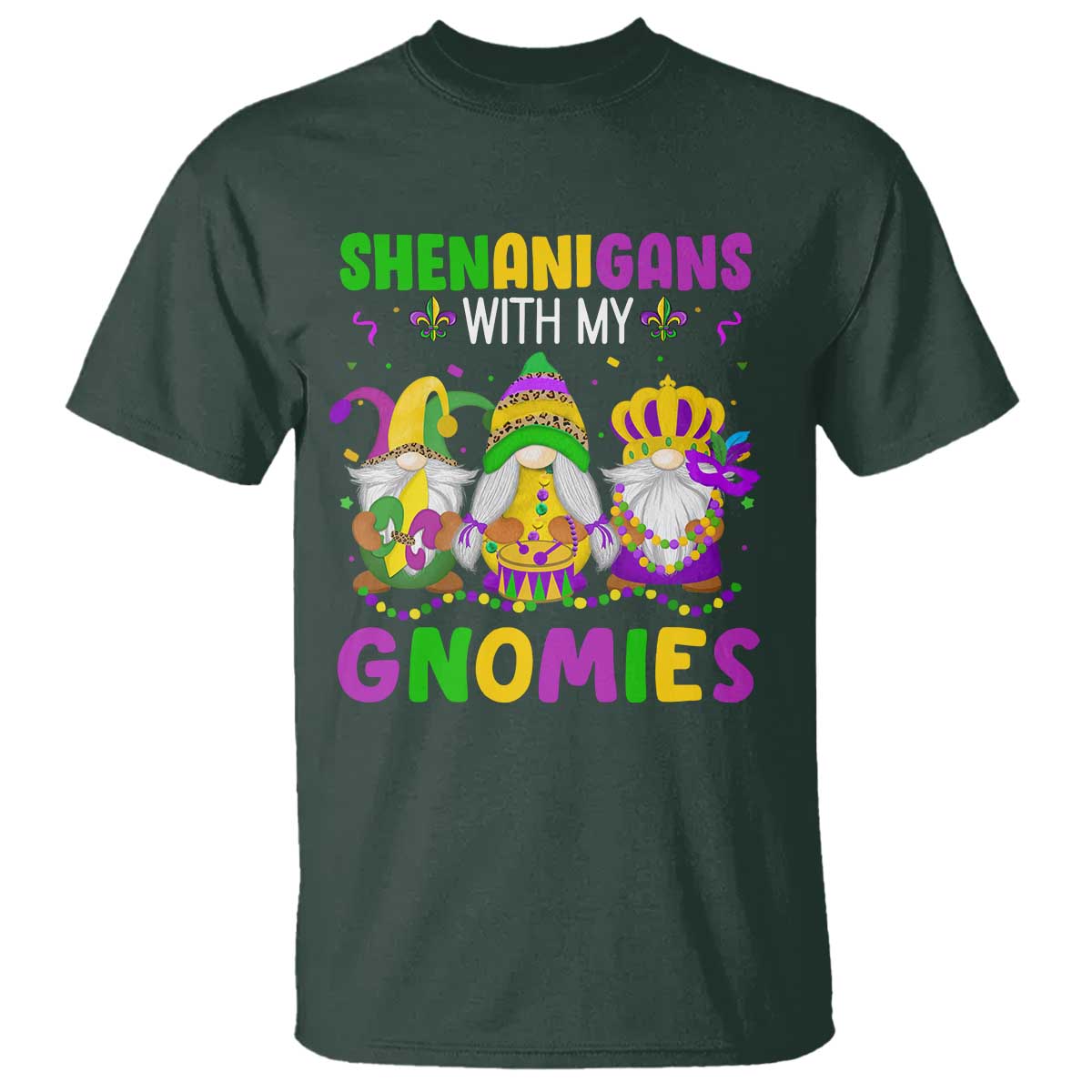 Carnival Mardi Gras T Shirt Leopard Gnomes New Orleans Trip
