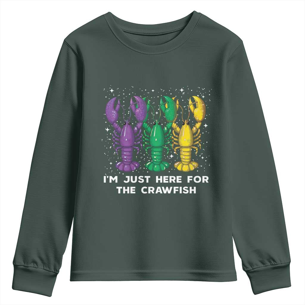Carnival Mardi Gras Youth Sweatshirt I'm Just Here For The Crawfish