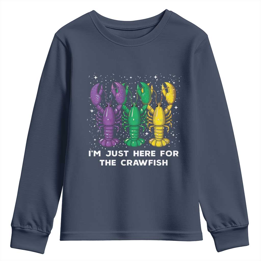 Carnival Mardi Gras Youth Sweatshirt I'm Just Here For The Crawfish