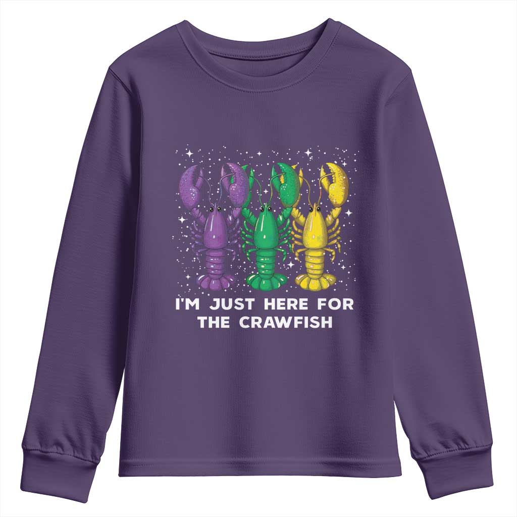 Carnival Mardi Gras Youth Sweatshirt I'm Just Here For The Crawfish