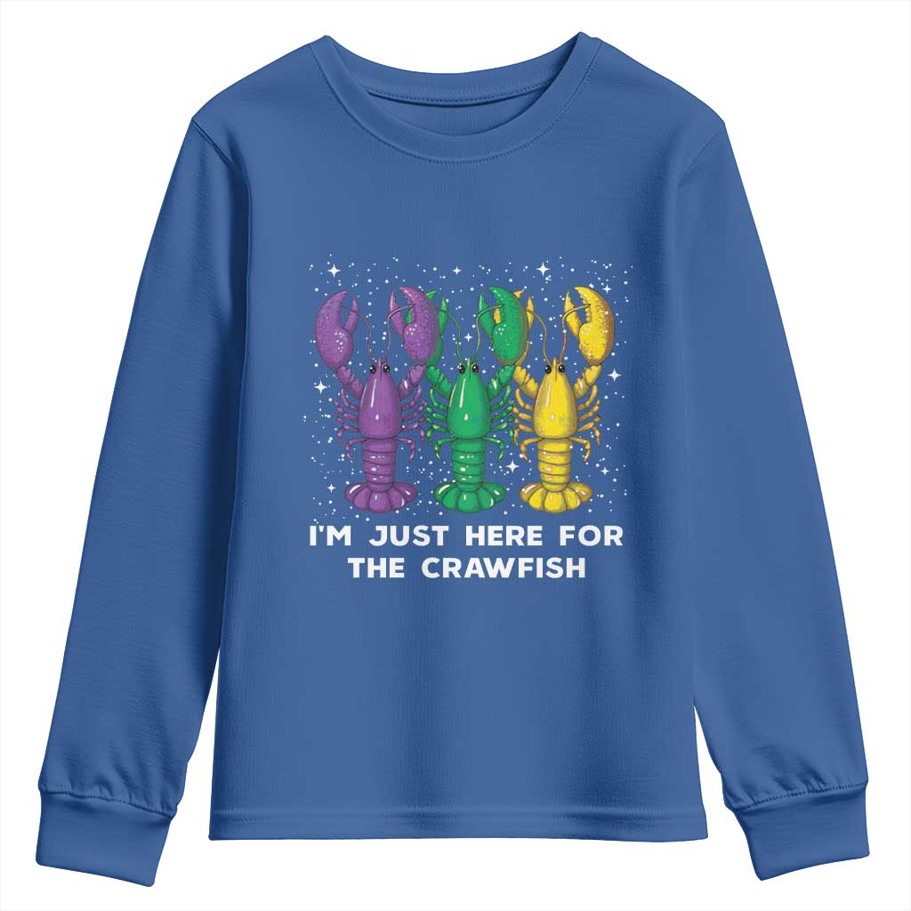Carnival Mardi Gras Youth Sweatshirt I'm Just Here For The Crawfish