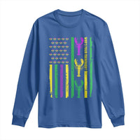 Funny Mardi Gras Crawfish Long Sleeve Shirt Whos Your Crawdaddy USA American Flag Carnival