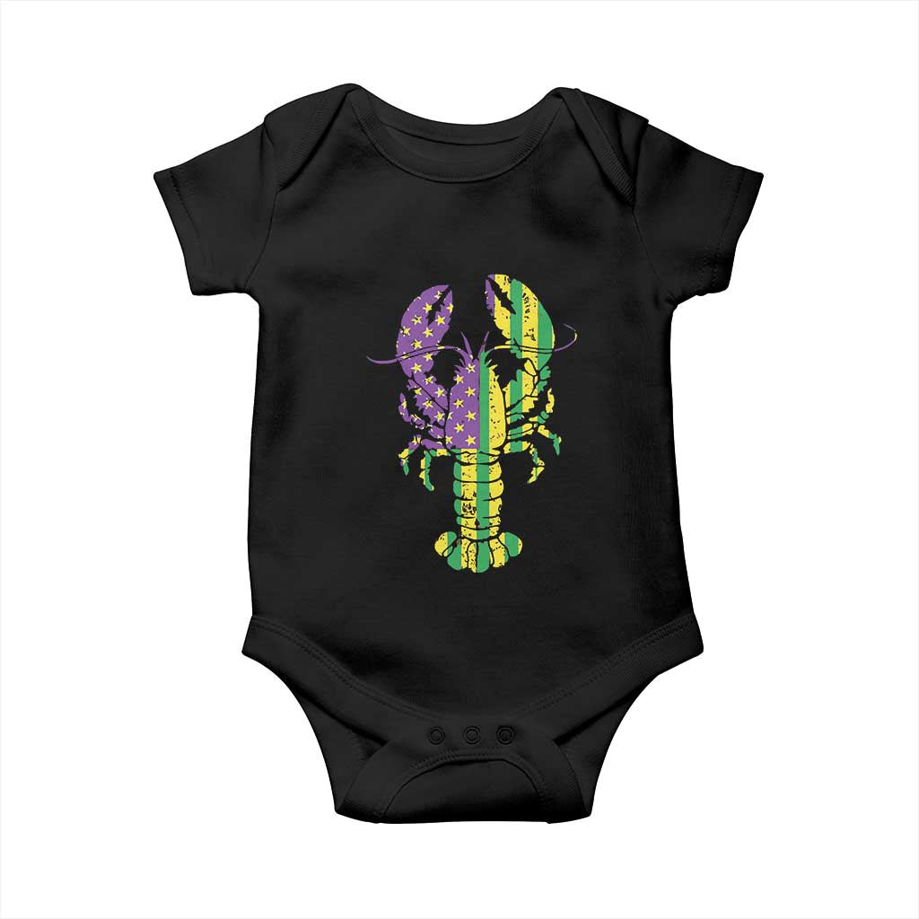Carnival Mardi Gras USA American Flag Crawfish Baby Onesie