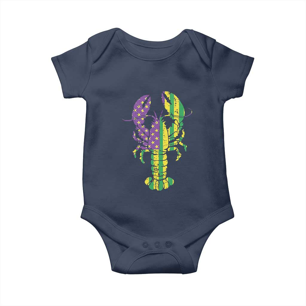 Carnival Mardi Gras USA American Flag Crawfish Baby Onesie