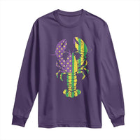 Carnival Mardi Gras USA American Flag Crawfish Long Sleeve Shirt