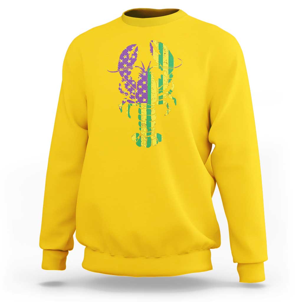 Carnival Mardi Gras USA American Flag Crawfish Sweatshirt