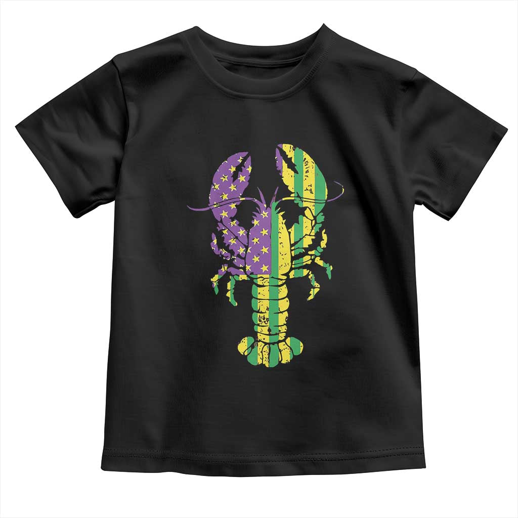 Carnival Mardi Gras USA American Flag Crawfish Toddler T Shirt