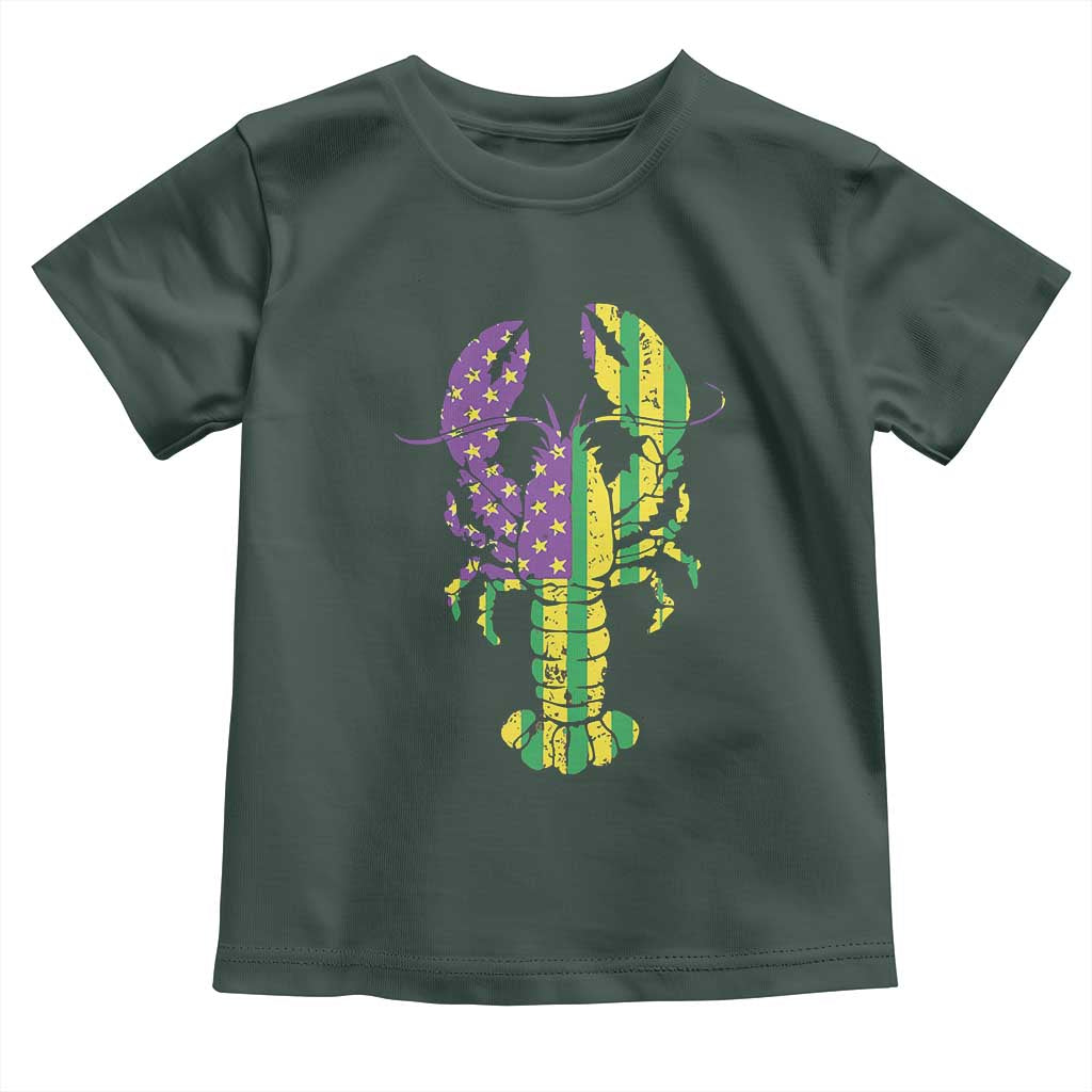Carnival Mardi Gras USA American Flag Crawfish Toddler T Shirt